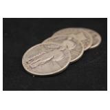 Lot of 4 90% Silver Quarters
