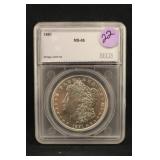 1891 Certified Morgan Silver Dollar