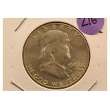 1949-S Silver Franklin Half Dollar