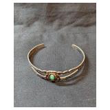 Sterling and Turquoise Cuff Bracelet    7.8g