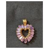 .925 Silver/GF Amethyst Heart Pendant  3.8g