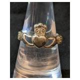 .925 Silver Claddagh Ring Size 6.75   2.4g