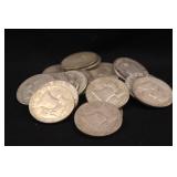 Lot of 20 Franklin Silver Half Dollars