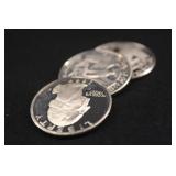 Lot of 3 Washington Silver Proof Quarters
