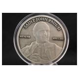 1oz .999 Silver Pope John Paul II Coin w/COA