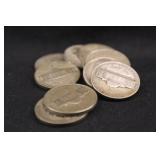 Lot of 10 Silver Mixed Date War Nickels