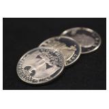 Lot of 3 Washington Silver Proof Quarters