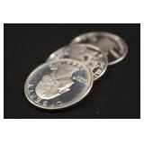 Lot of 3 Washington Silver Proof Quarters