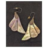 .925 Silver and Shell Drop Earrings