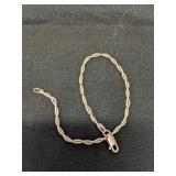 .925 Silver 7.5' Twisted Chain Bracelet    3.4g