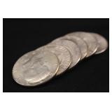 Lot of 6 40% Silver Kennedy Half Dollars