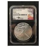 2017-P Mercanti Signed 1oz .999 Silver Eagle