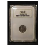 1942 MS67 Certified Mercury Silver Dime *OH