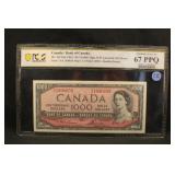 1954 Certified Bank of Canada 1,000.00 Bank Note
