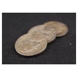 Lot of 3 Silver Jefferson War Nickels