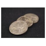 Lot of 3 Silver Jefferson War Nickels