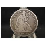 1877-S Seated Liberty Silver Half Dollar