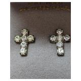 Rhinestone Cross Earrings