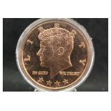 1oz .999 Copper Kennedy Round