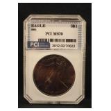 2001 Super Toned 1oz .999 Silver Eagle Certified