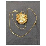 Dipped Leaf Pendant and Chain