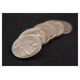Lot of 6 Mixed Date Buffalo Nickels