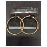 14K Gold 1.5"  Hoop Earrings   1.7 grams