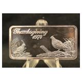 1oz .999 Silver "The Quail" Ingot w/COA