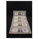 Lot of 5 Silver Certificate Notes