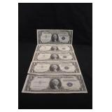 Lot of 5 Silver Certificate Notes