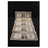 Lot of 5 Silver Certificate Notes