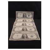 Lot of 5 Silver Certificate Notes