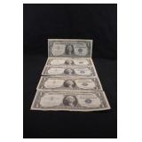 Lot of 5 Silver Certificate Notes