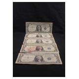 Lot of 5 Silver Certificate Notes