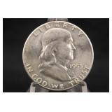 1953-S Uncirculated Franklin Silver Half Dollar
