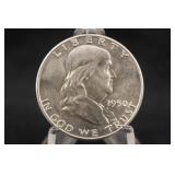 1950-P Uncirculated Franklin Silver Half Dollar