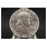 1950-P Uncirculated Franklin Silver Half Dollar