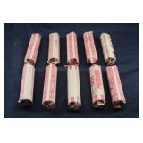 Lot of 10 Mixed Date 50 Cent Penny Rolls