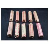 Lot of 10 1982 50 Cent Penny Rolls