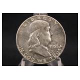 1955-P Uncirculated Franklin Silver Half Dollar