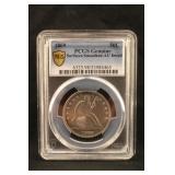 1869 Certified Seated Liberty Silver Half Dollar