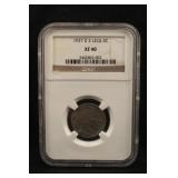 1937-D NGC Certified 3 Legged Buffalo Nickel