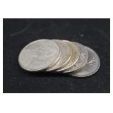 Lot of 5 Mixed Date Canada Silver Quarters