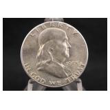 1955-S Uncirculated Franklin Silver Half Dollar