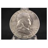1952-S Uncirculated Franklin Silver Half Dollar