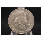 1949-S Uncirculated Franklin Silver Half Dollar