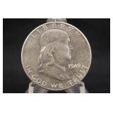1949-S Uncirculated Franklin Silver Half Dollar