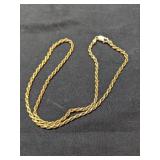 Italy HTC Gold Plate over .925 Silver Rope Chain