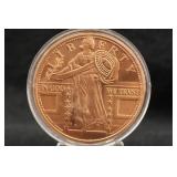1oz .999 Copper Standing Liberty Round