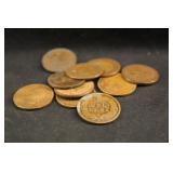 Lot of 10 Indian Head Indian Head Pennies